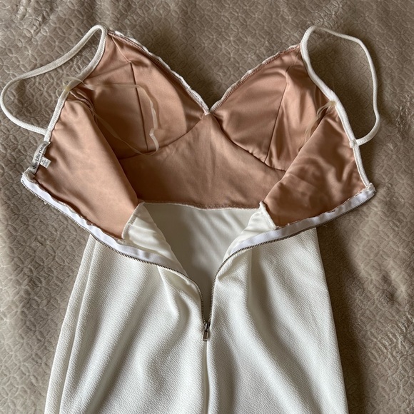 Charlotte Russe white dress w/ nude & lace. - Picture 5 of 8